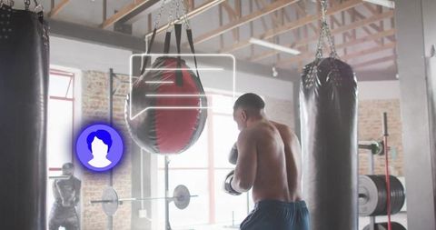 Digital training: boxer engages with virtual interface