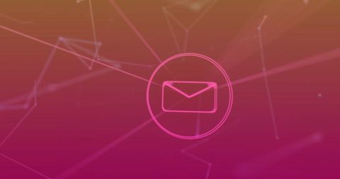 Digital Communication Network with Envelope Icon on Pink Background - Download Free Stock Images Pikwizard.com
