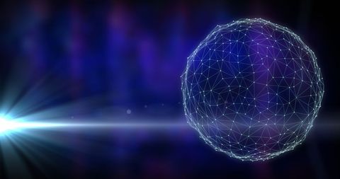 Digital Sphere with Vibrant Connections on Dark Background - Download Free Stock Images Pikwizard.com