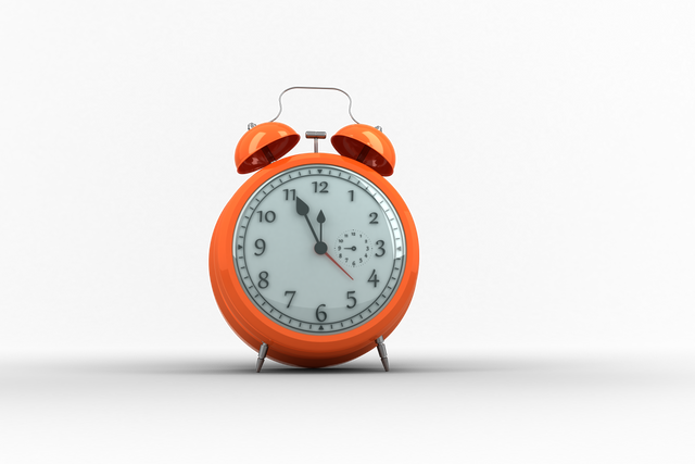 Digital png illustration of red alarm clock on transparent background - Download Free Stock Videos Pikwizard.com