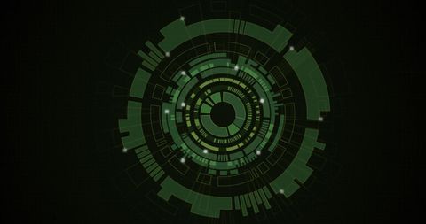 Green Digital Interface with Circular Patterns and Arrows - Download Free Stock Images Pikwizard.com