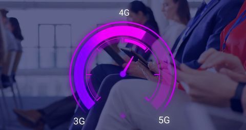 High-speed internet concept with businesspeople using devices