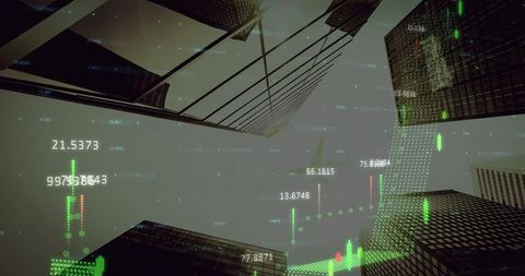 financial data overlay on cityscape symbolizing global economy - Download Free Stock Images Pikwizard.com
