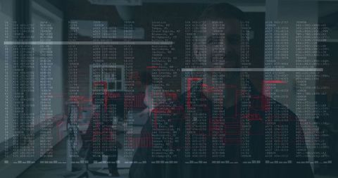 collaborative team analyzing digital code and data landscape - Download Free Stock Images Pikwizard.com