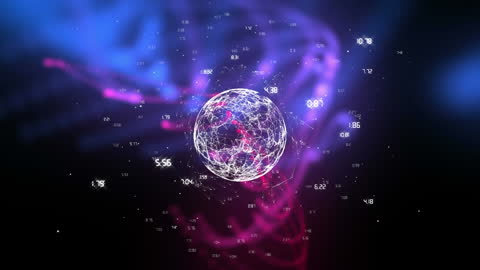 Digital Globe with Data and Light Trails Concept