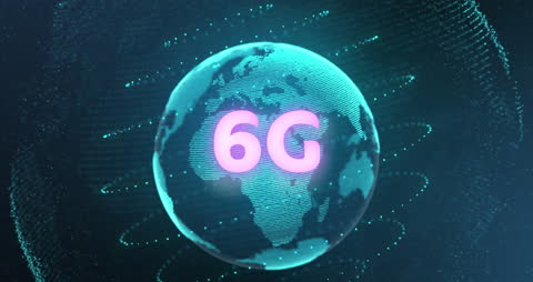 Futuristic 6G Global Network Concept with Digital Globe
