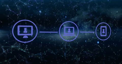 Digital Communication Network in Starry Background - Download Free Stock Images Pikwizard.com