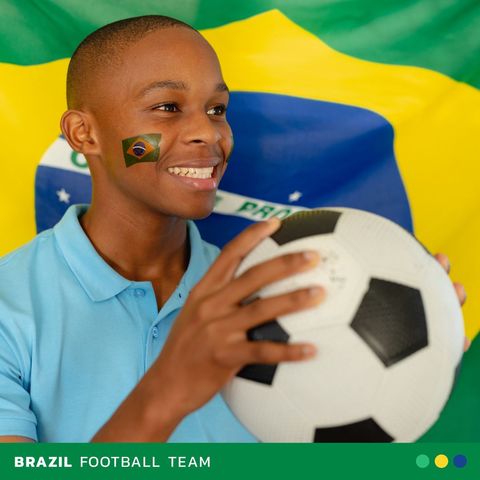 enthusiastic football fan with brazil flag face painting - Download Free Stock Templates Pikwizard.com