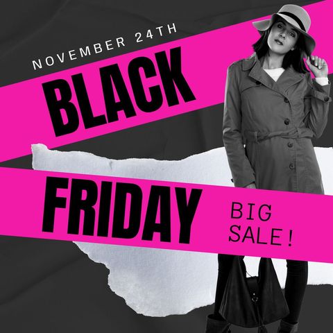 black friday big sale promotion with stylish fashion model - Download Free Stock Templates Pikwizard.com