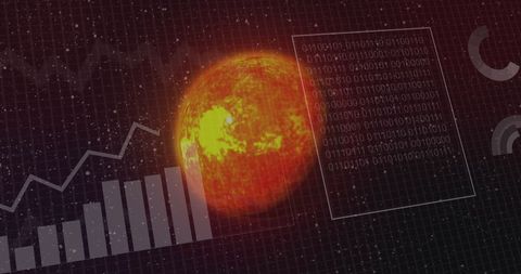 Digital Sun with Data Overlays for Solar Analysis Concept - Download Free Stock Images Pikwizard.com