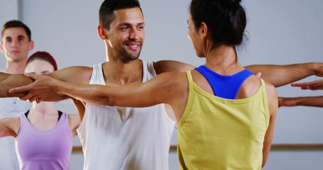 Group Dance Class with Male and Female Instructor - Download Free Stock Images Pikwizard.com