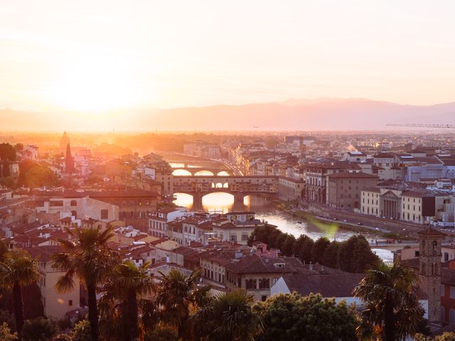Sunset over Florence with Bridge and River View - Download Free Stock Photos Pikwizard.com