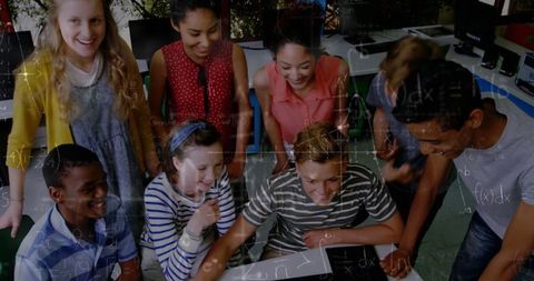 Diverse Students Enjoying Collaborative Learning with STEM Focus