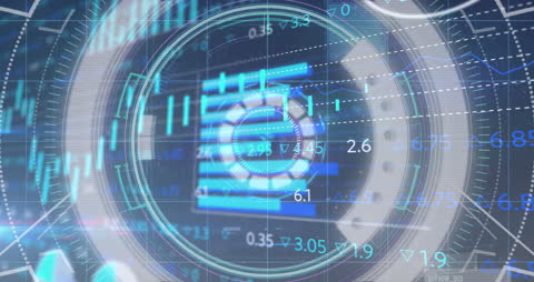 Futuristic Financial Data Processing Animation