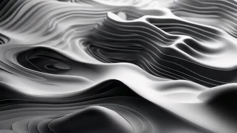 Futuristic Abstract Layered Terrain Topography Visualization