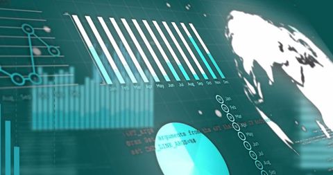Digital Financial Graphs Display on Green Background - Download Free Stock Images Pikwizard.com