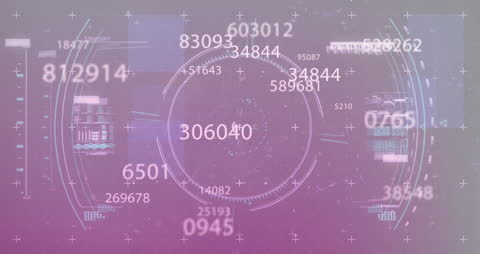 Futuristic Data and Digital Animation with Numbers and DNA Helix