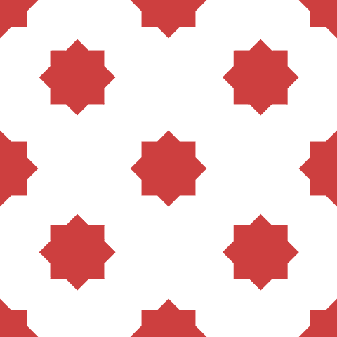 Transparent Christmas Star Pattern with Red Geometric Designs