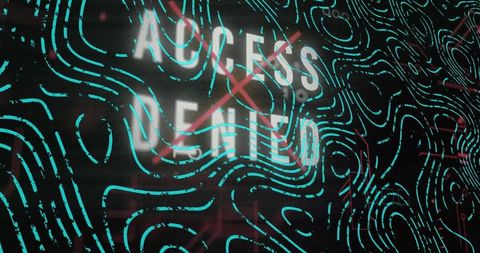 Futuristic Cybersecurity Warning Screen Red Tendrils