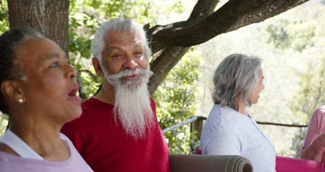 Diverse Senior Group Enjoying Outdoor Yoga Session - Download Free Stock Images Pikwizard.com