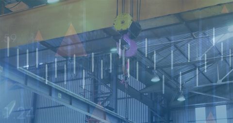 Digital Interface Overlay on Industrial Crane Scene - Download Free Stock Images Pikwizard.com