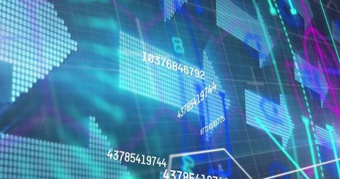 Futuristic Data Processing on Digital Grid Interface - Download Free Stock Images Pikwizard.com