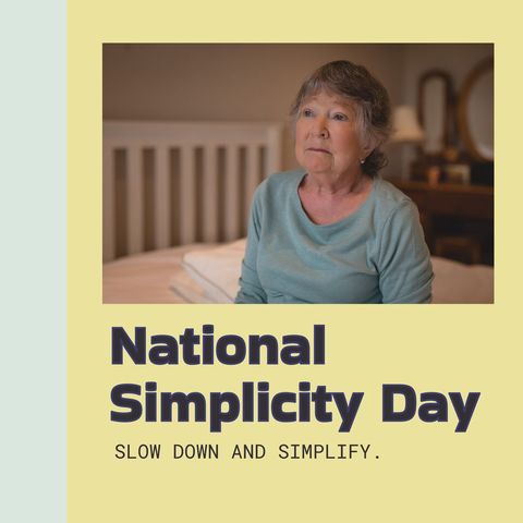 national simplicity day with elderly woman contemplating - Download Free Stock Templates Pikwizard.com