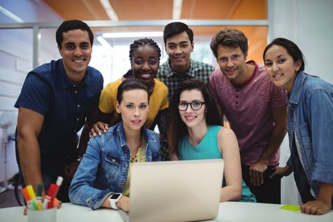 Diverse Team Collaborating Together in a Modern Office Environment - Download Free Stock Images Pikwizard.com