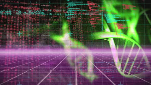 Futuristic DNA Technology and Data Processing Concept