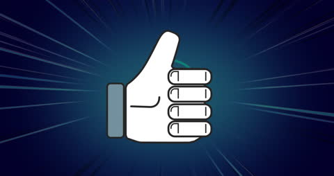 Animated Like Icon on Dynamic Blue Background