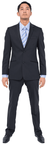 Businessman in Suit Looking Up on Transparent Background - Download Free Stock Videos Pikwizard.com