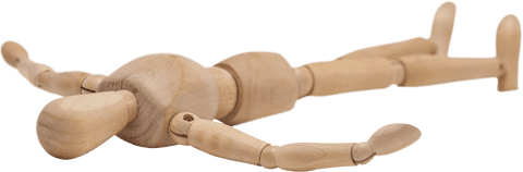 Transparent Wooden Figurine Lying Down with Arms Spread - Download Free Stock Videos Pikwizard.com