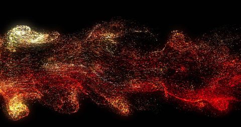 Colorful waves of particles in transparent formation