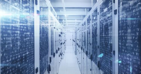 Data Center Servers with Illuminated Connections - Download Free Stock Images Pikwizard.com