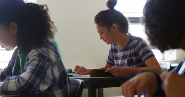 Teenage Students Studying in Classroom - Download Free Stock Images Pikwizard.com