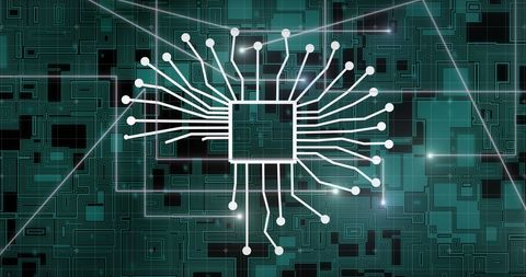 Digital Circuit Microchip with Connected Network Interface - Download Free Stock Images Pikwizard.com