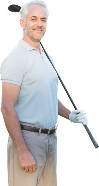 Happy Caucasian Male Golf Player on Transparent Background - Download Free Stock Videos Pikwizard.com