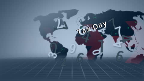Global Digital Economy Concept with Tax Day Highlight