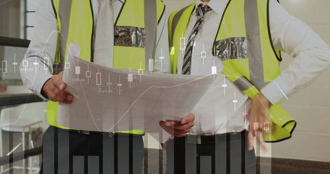 Architectural Planning with Financial Graphs Overlay - Download Free Stock Images Pikwizard.com