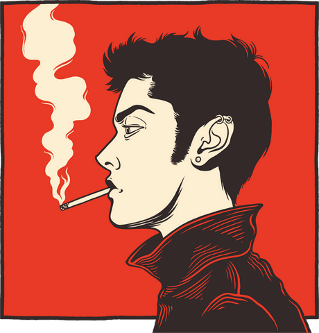 Stylized Transparent Art of Male Smoking in Flat Design - Download Free Stock Videos Pikwizard.com