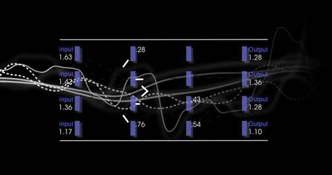 Abstract Dashboard with Flow Panel and Data Visualization