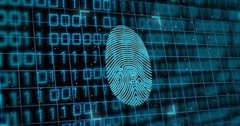 Digital Fingerprint with Data Matrix Overlay - Download Free Stock Images Pikwizard.com