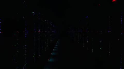 Pulsing Server Rack LEDs Showing System Heartbeat in Dark Datacenter Aisle