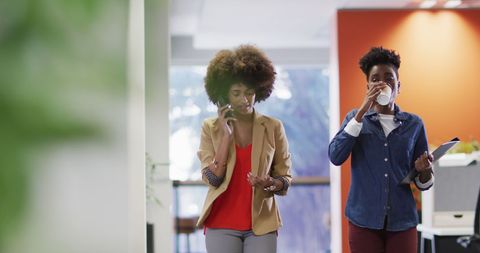 Diverse Businesswomen Collaborating in Modern Office - Download Free Stock Images Pikwizard.com