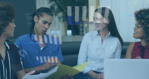 Business Team Collaborating in Casual Office Meeting