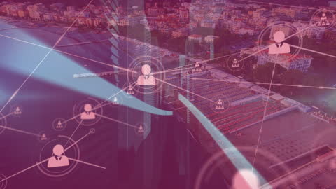 Global Networking Concept Over Cityscape