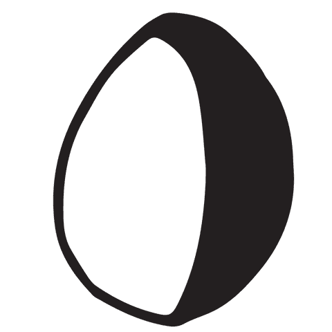 Minimalist Transparent Egg Outline with Black Base
