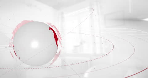 Global Connectivity Animation with Rotating Globe and Tech Elements