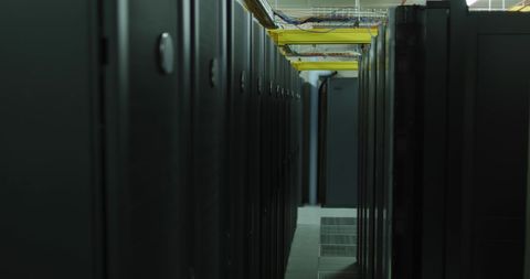 Long Row of Black Servers in Contemporary Data Center - Download Free Stock Images Pikwizard.com