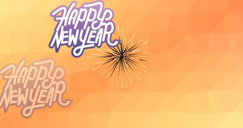 Happy new year wishes on vibrant orange background
